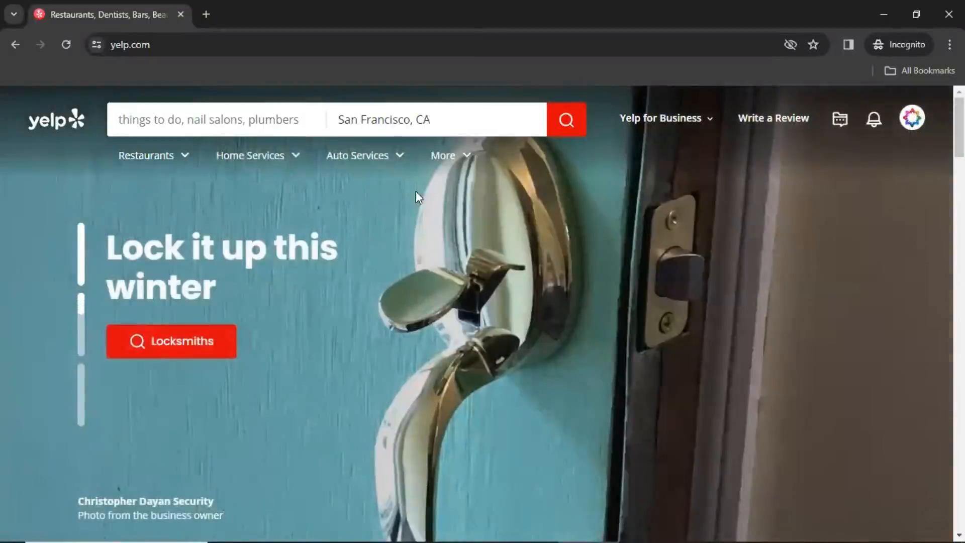 Yelp screenshot