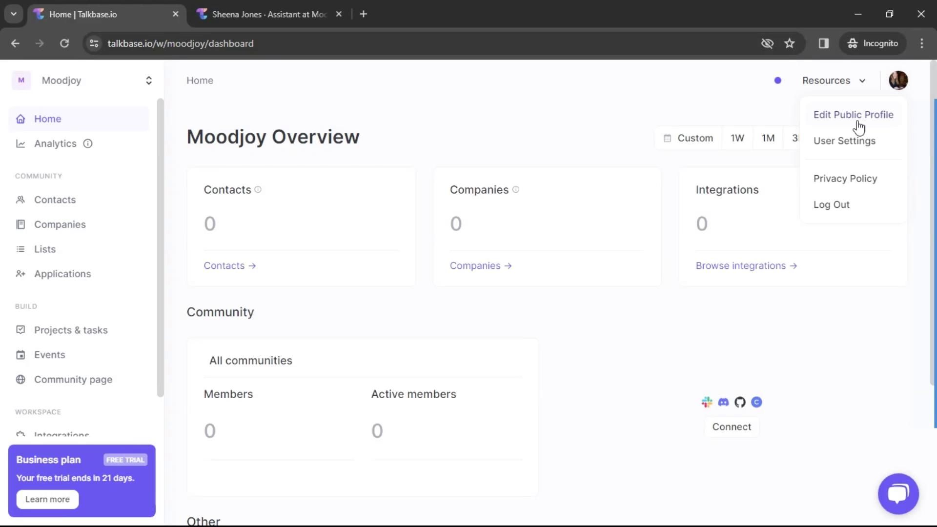 Talkbase screenshot