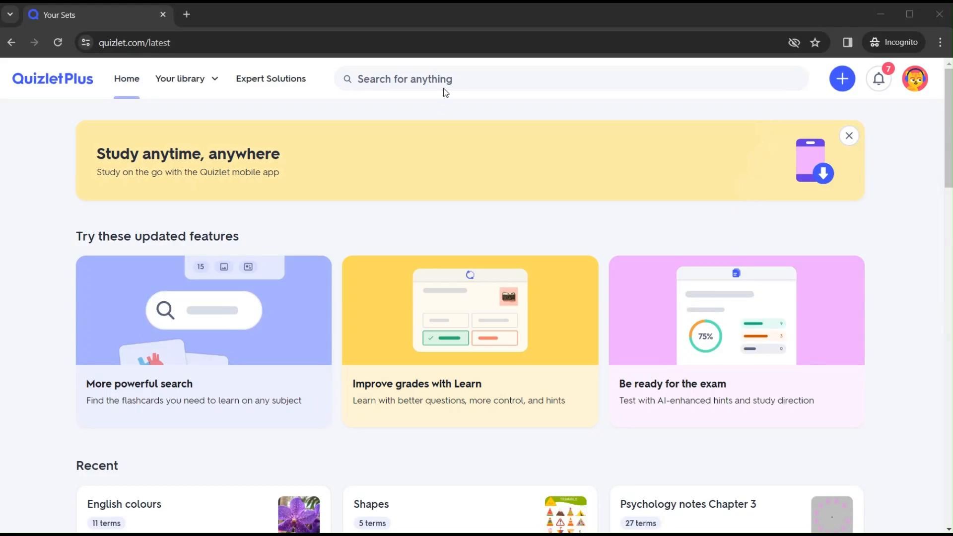Quizlet screenshot