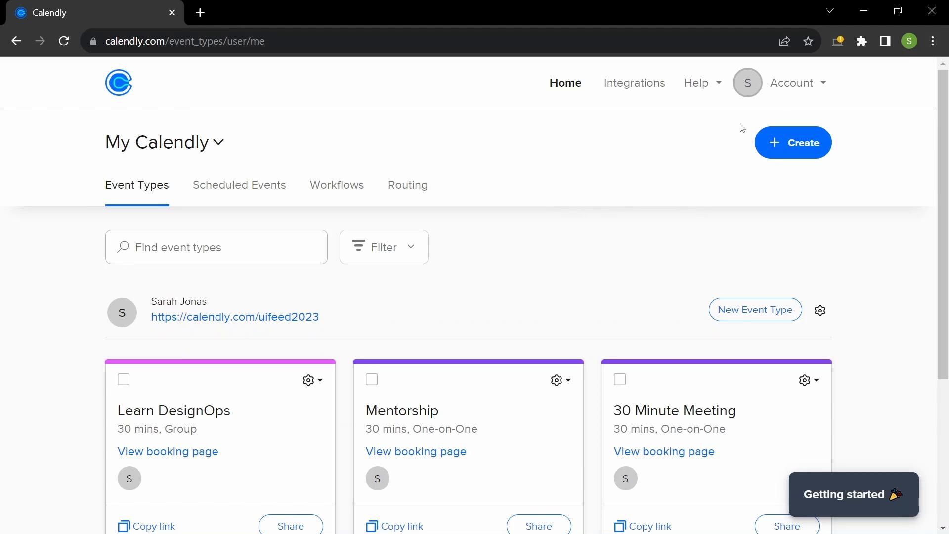 Calendly screenshot