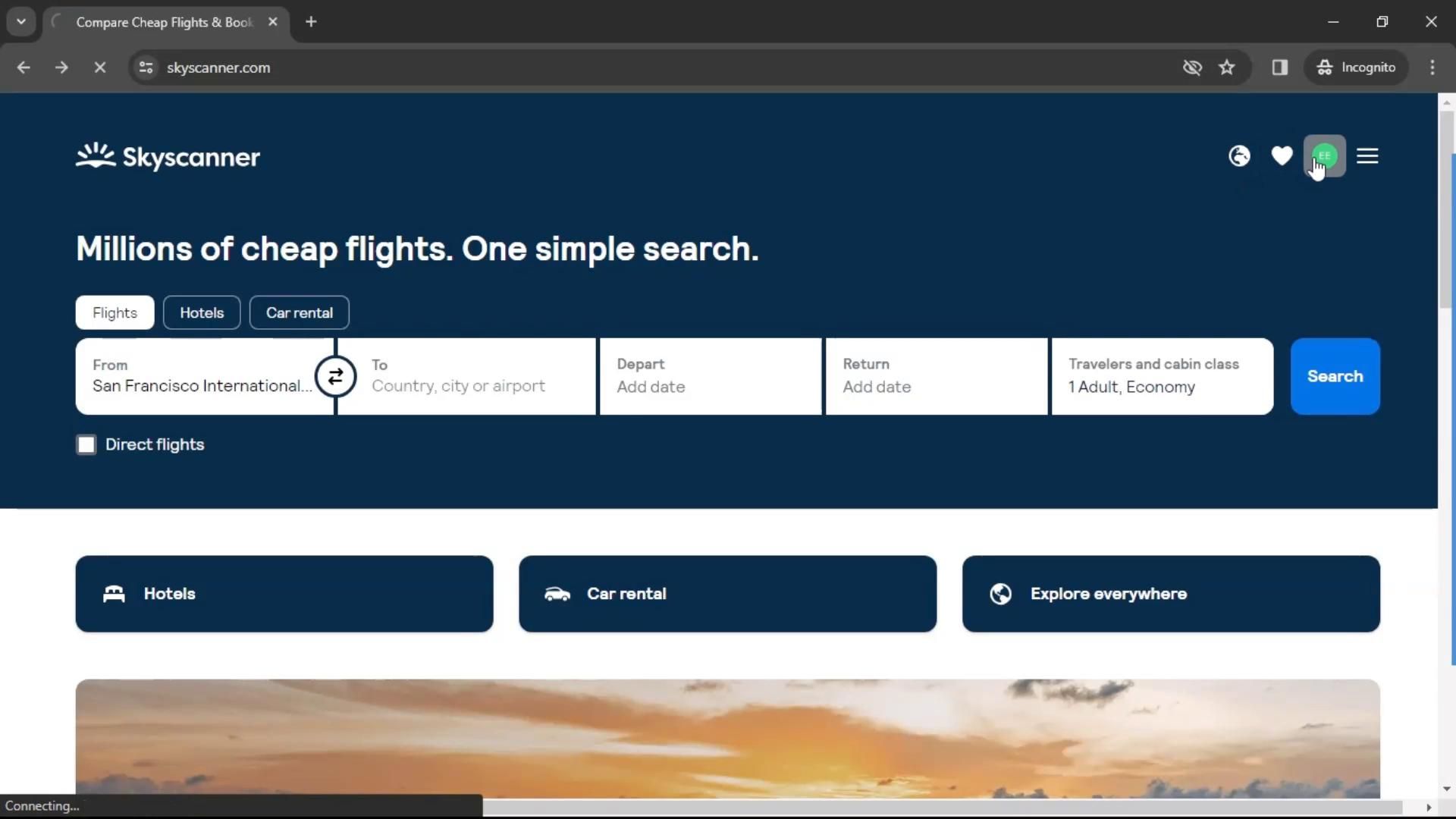 Skyscanner screenshot