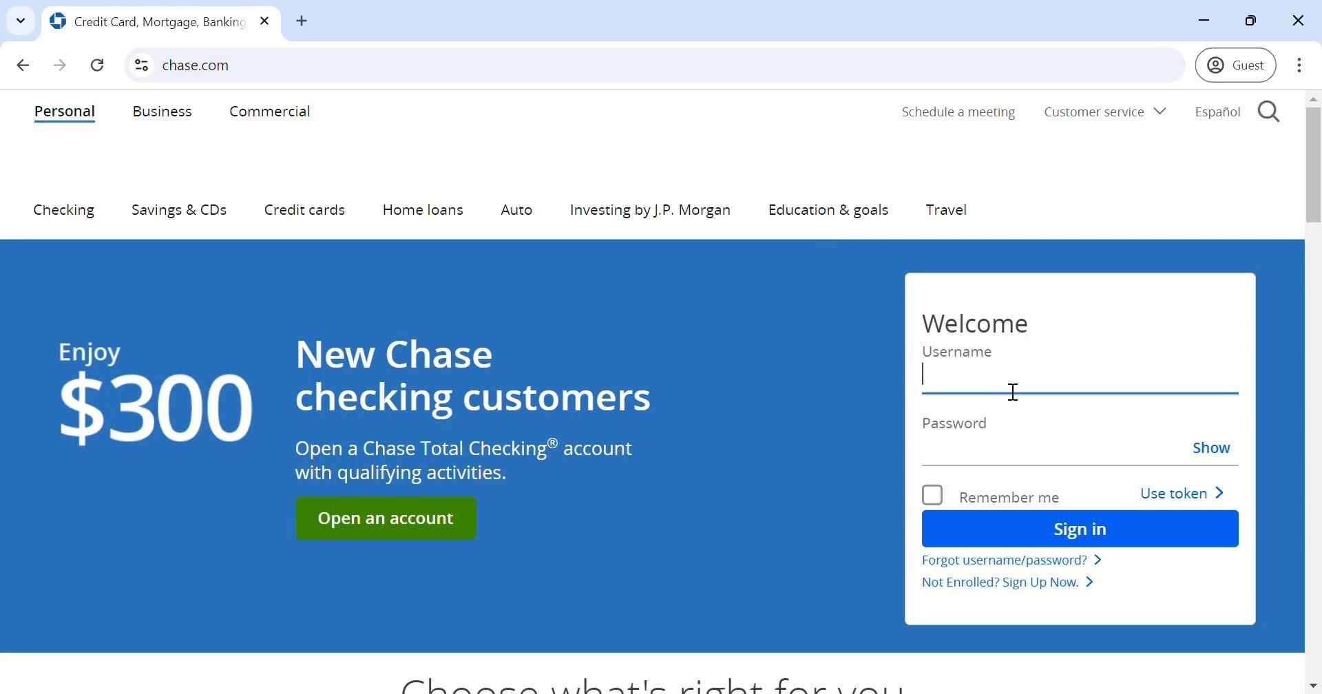 Logging in on Chase video thumbnail