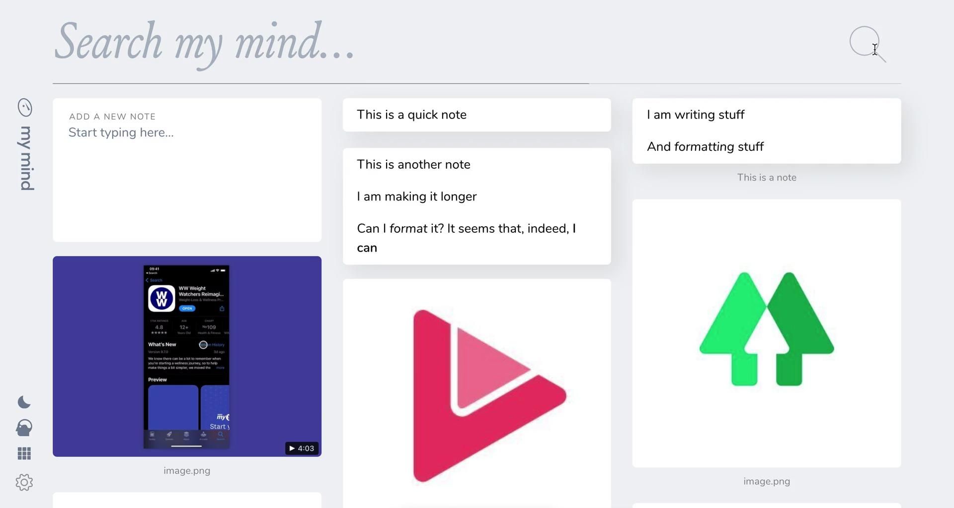 Mymind screenshot