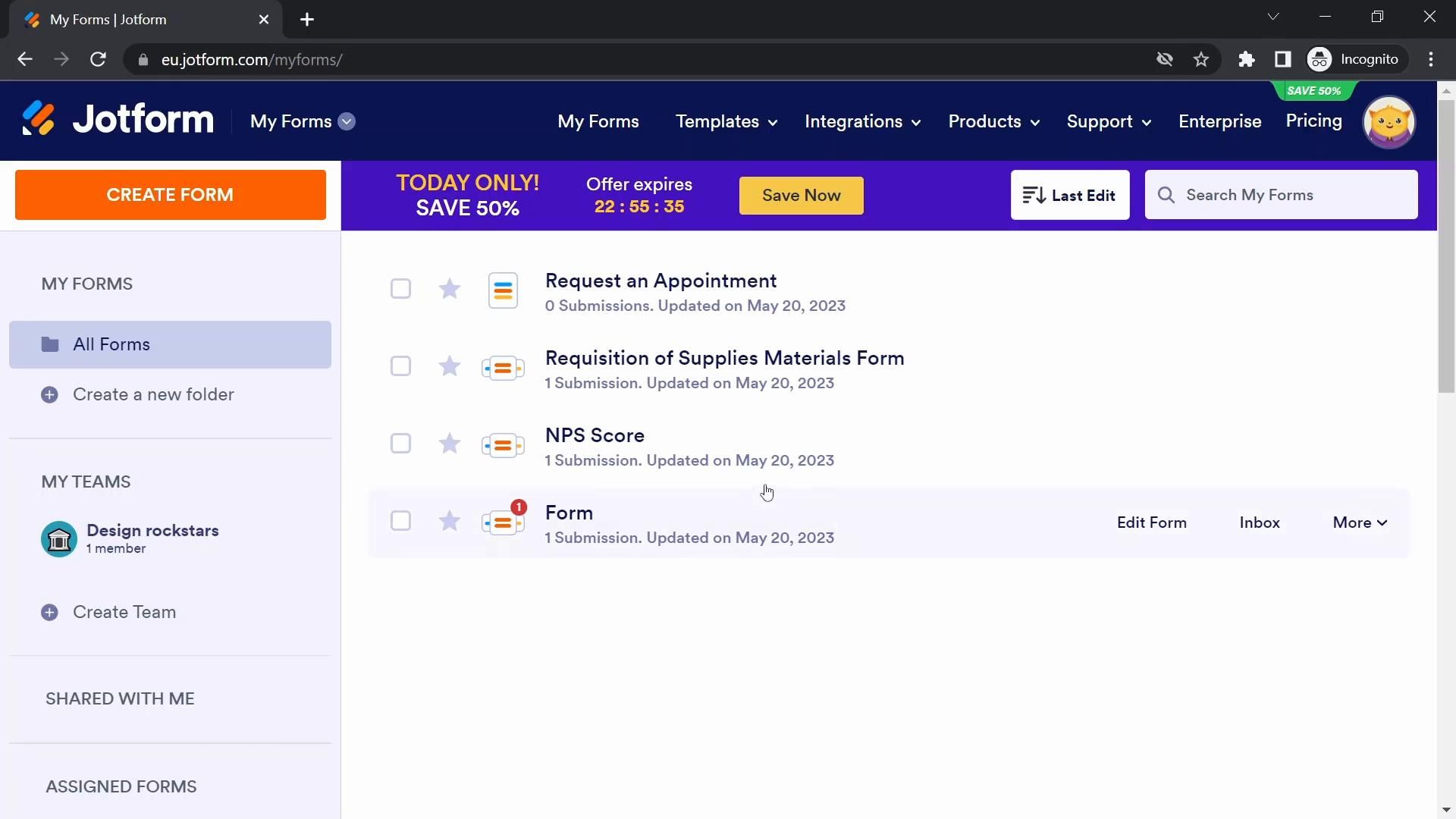 Jotform screenshot