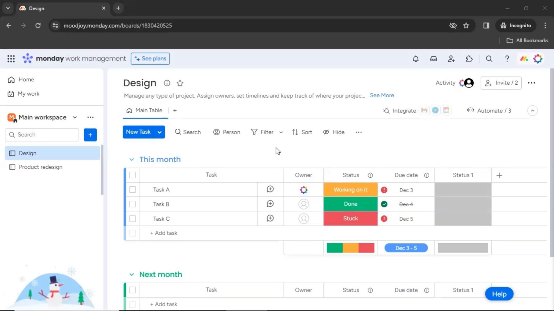 Monday screenshot
