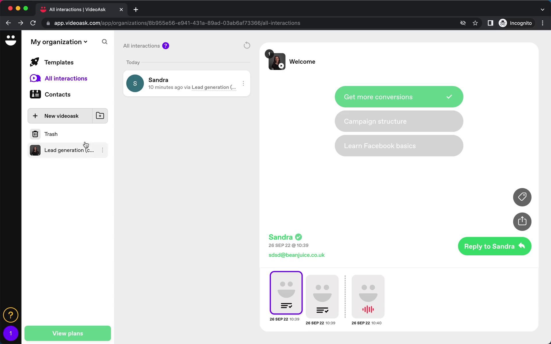VideoAsk screenshot