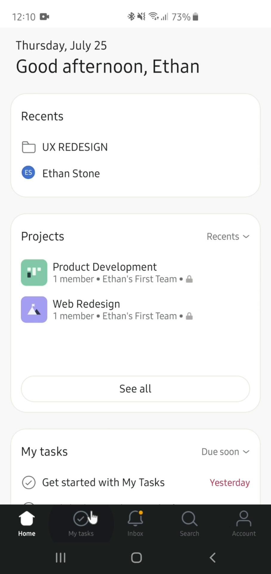 Asana screenshot