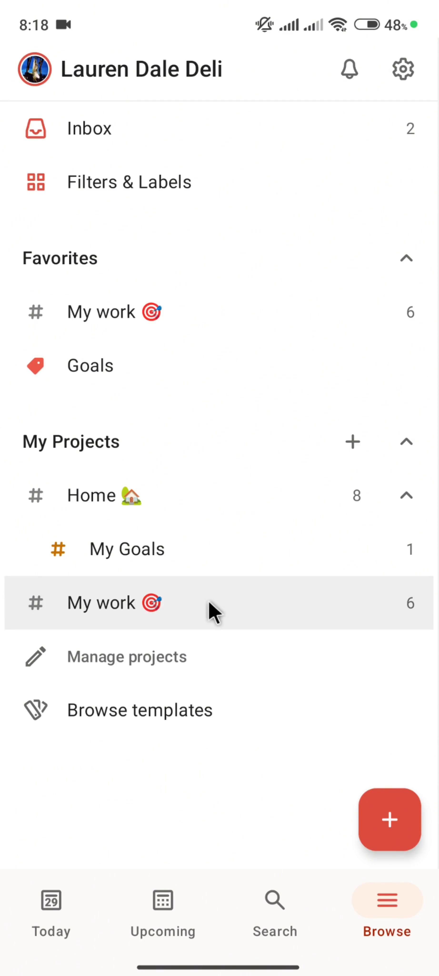 Reordering a section on Todoist video thumbnail