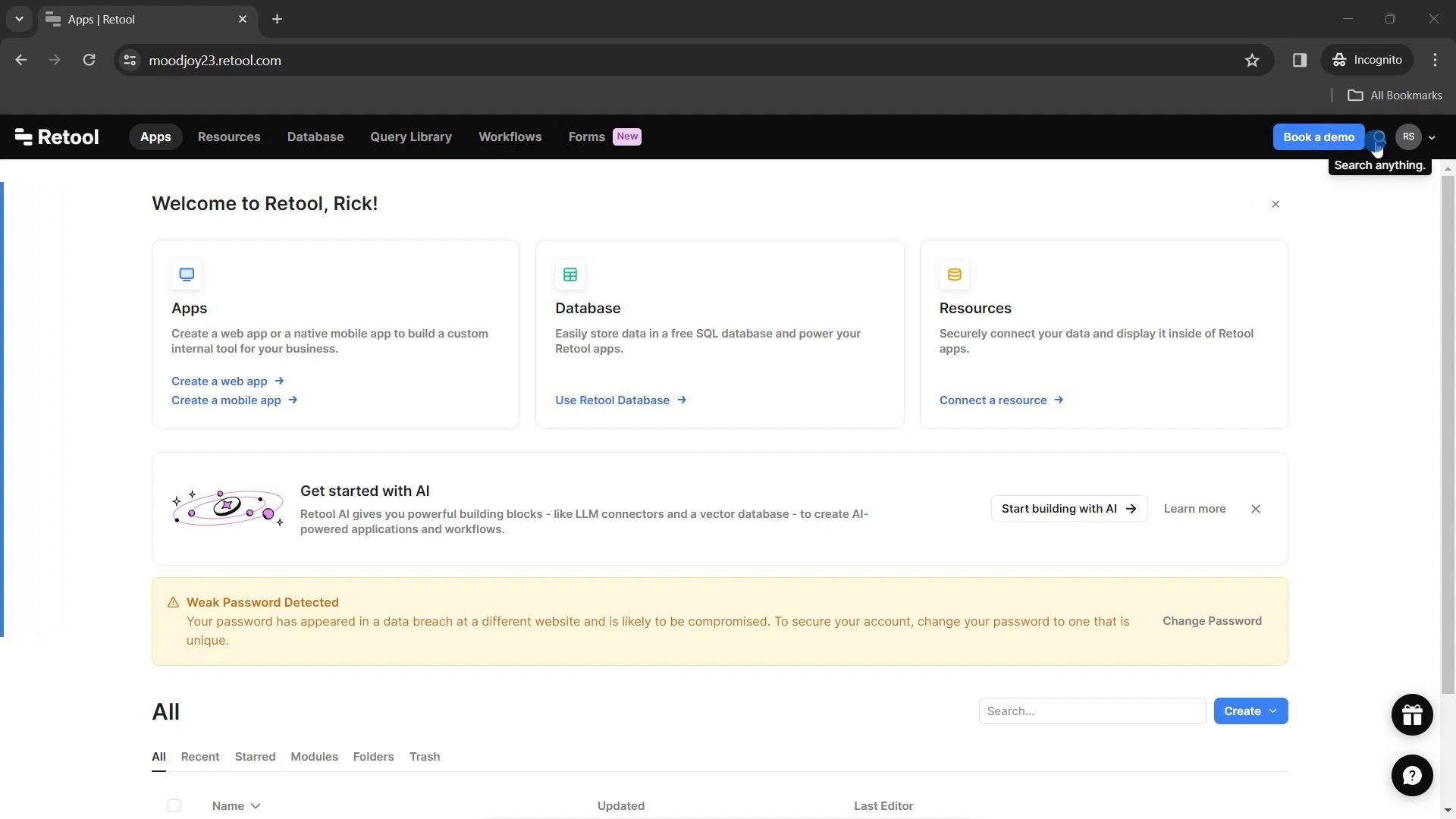 Retool screenshot