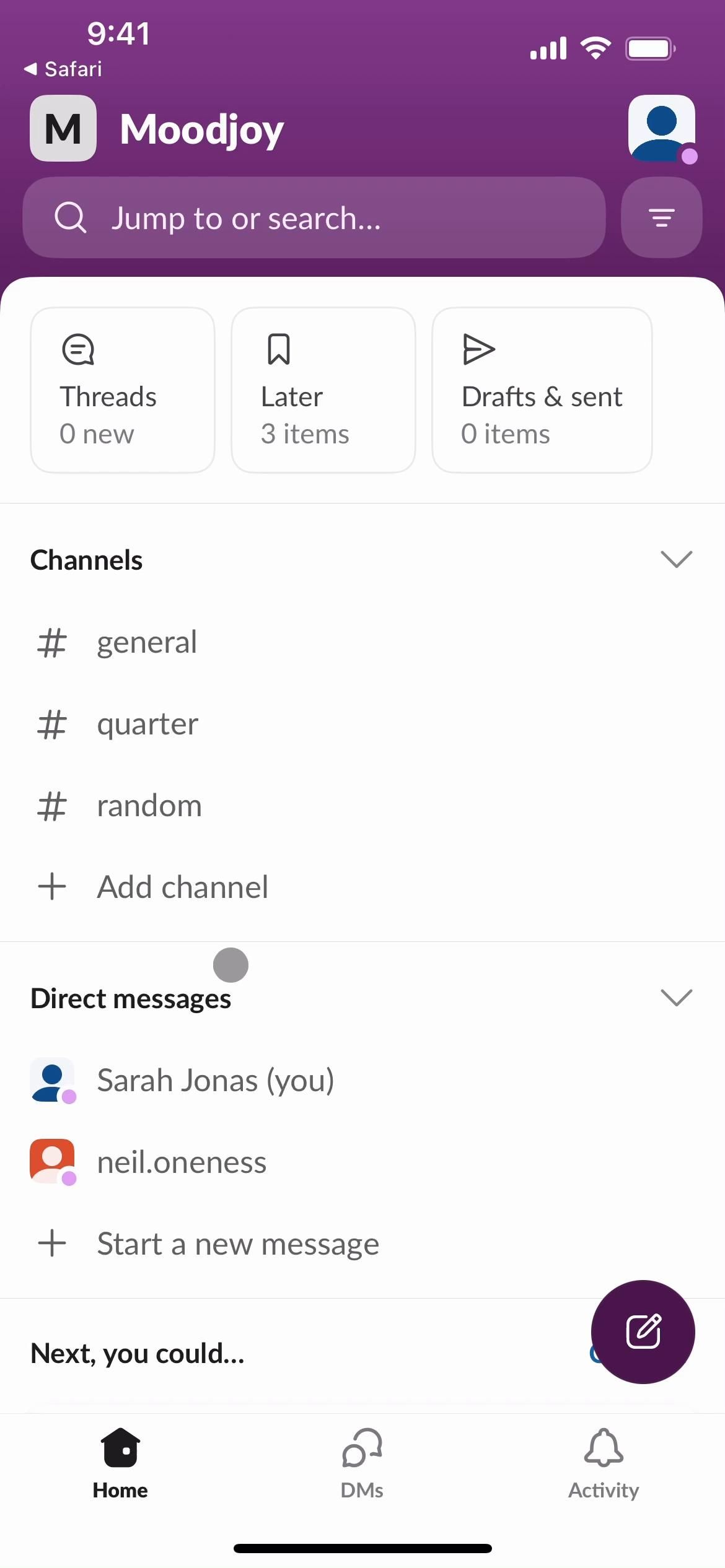 Slack screenshot
