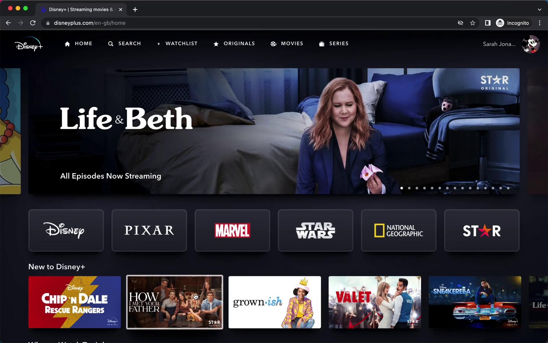 Disney+ screenshot