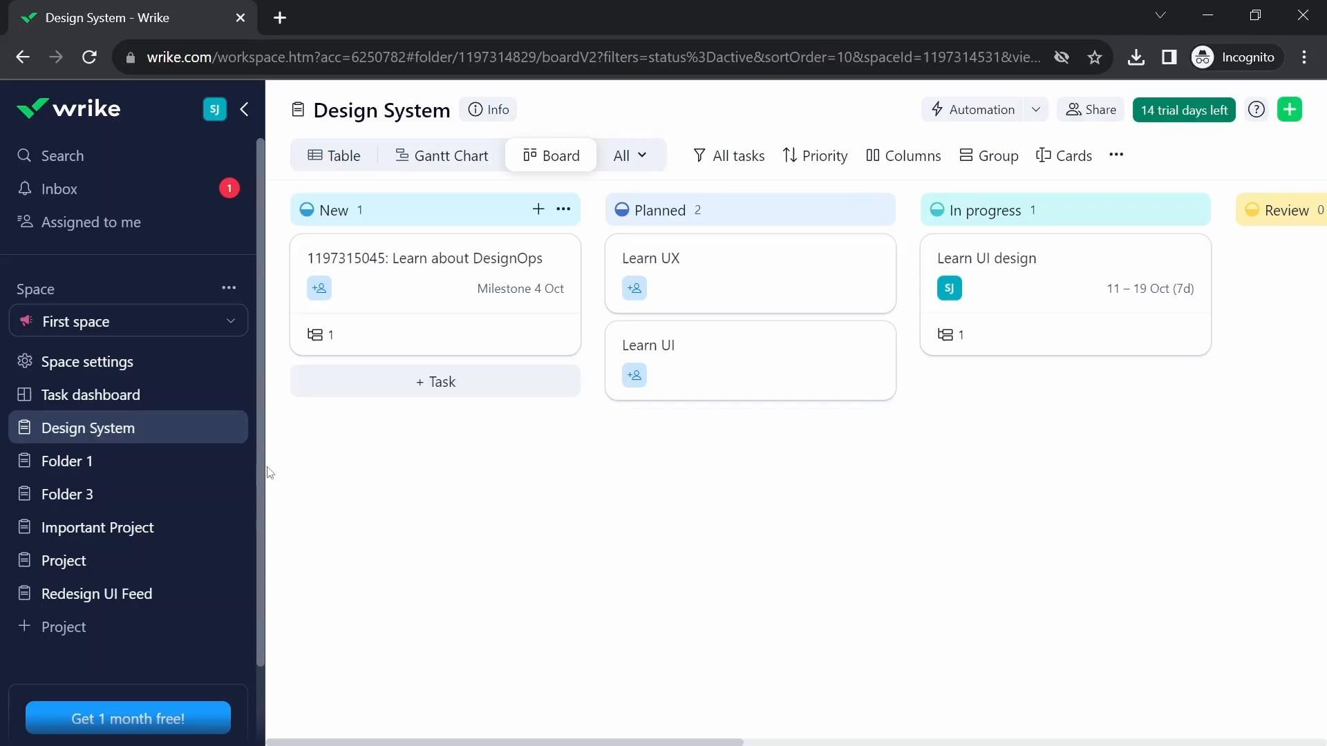 Wrike screenshot