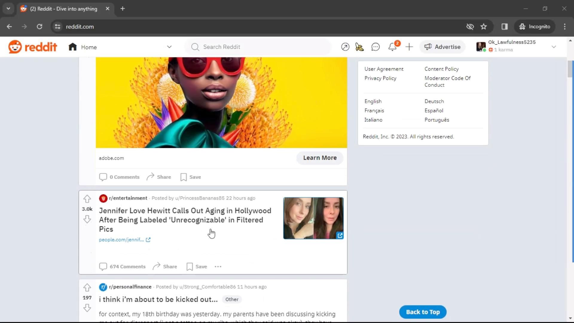 Reddit screenshot