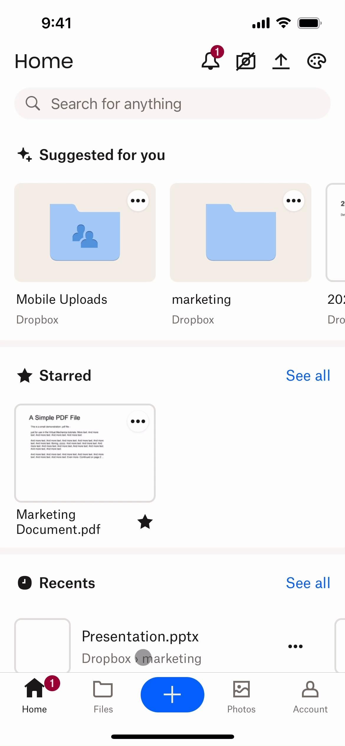 Dropbox screenshot