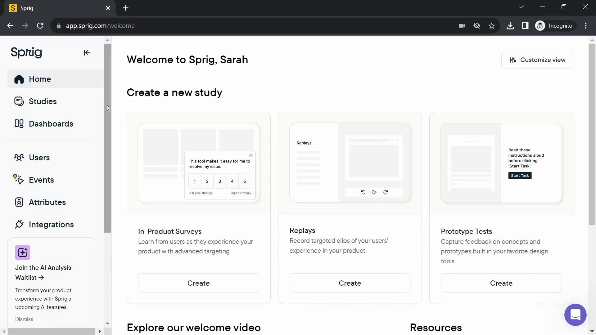 Sprig screenshot