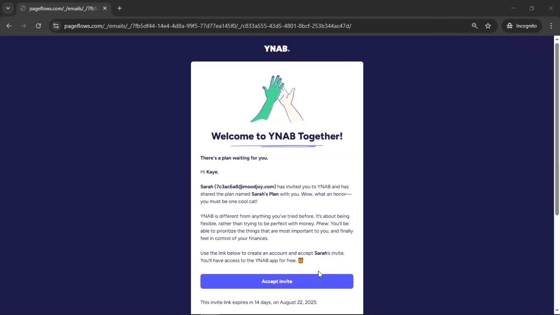 Accepting an invite on YNAB video thumbnail