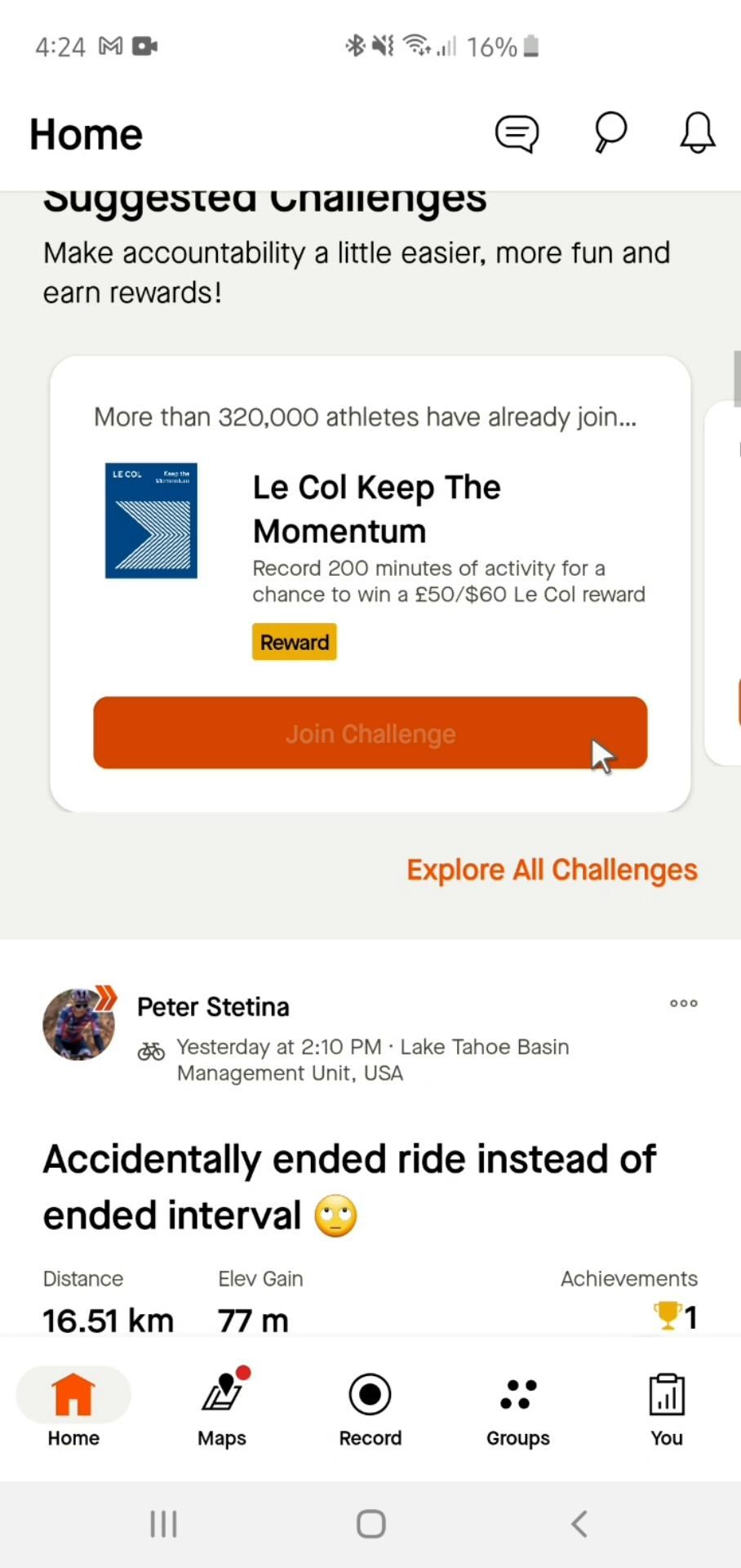Strava screenshot