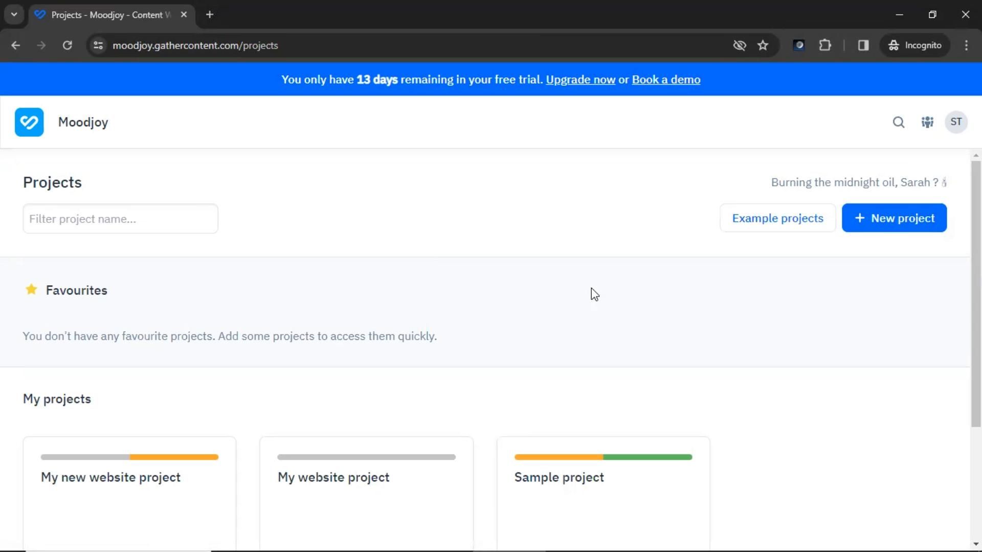 GatherContent screenshot