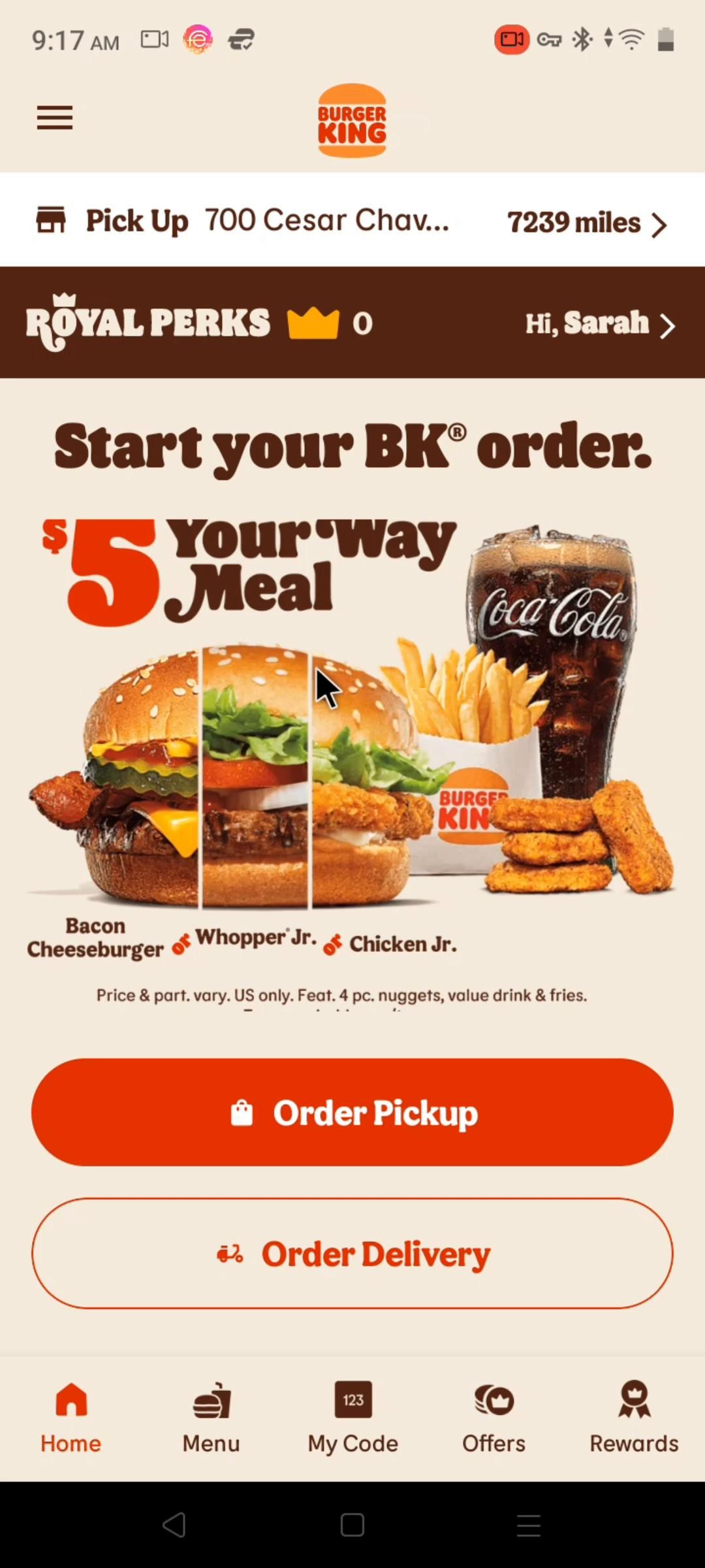 Burger King screenshot