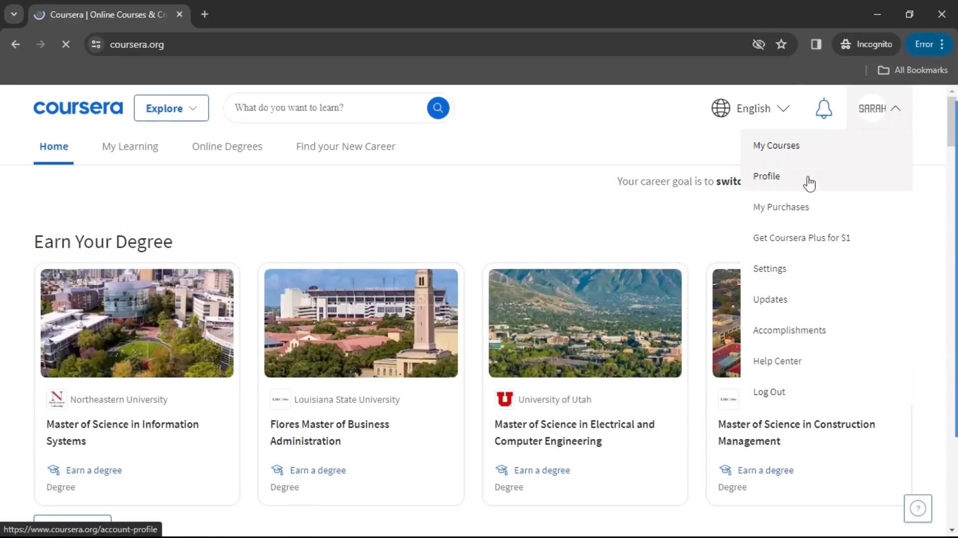 Coursera screenshot