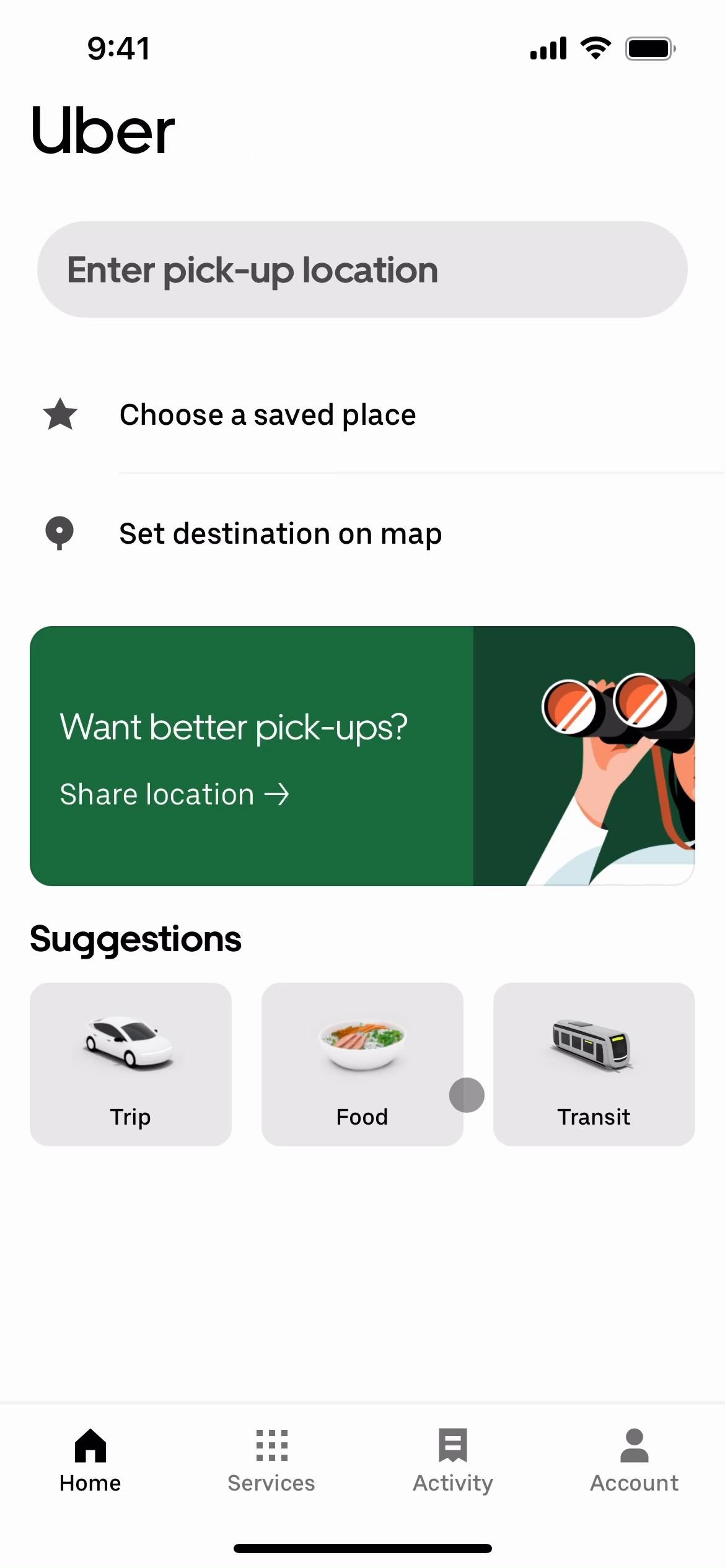 Uber screenshot