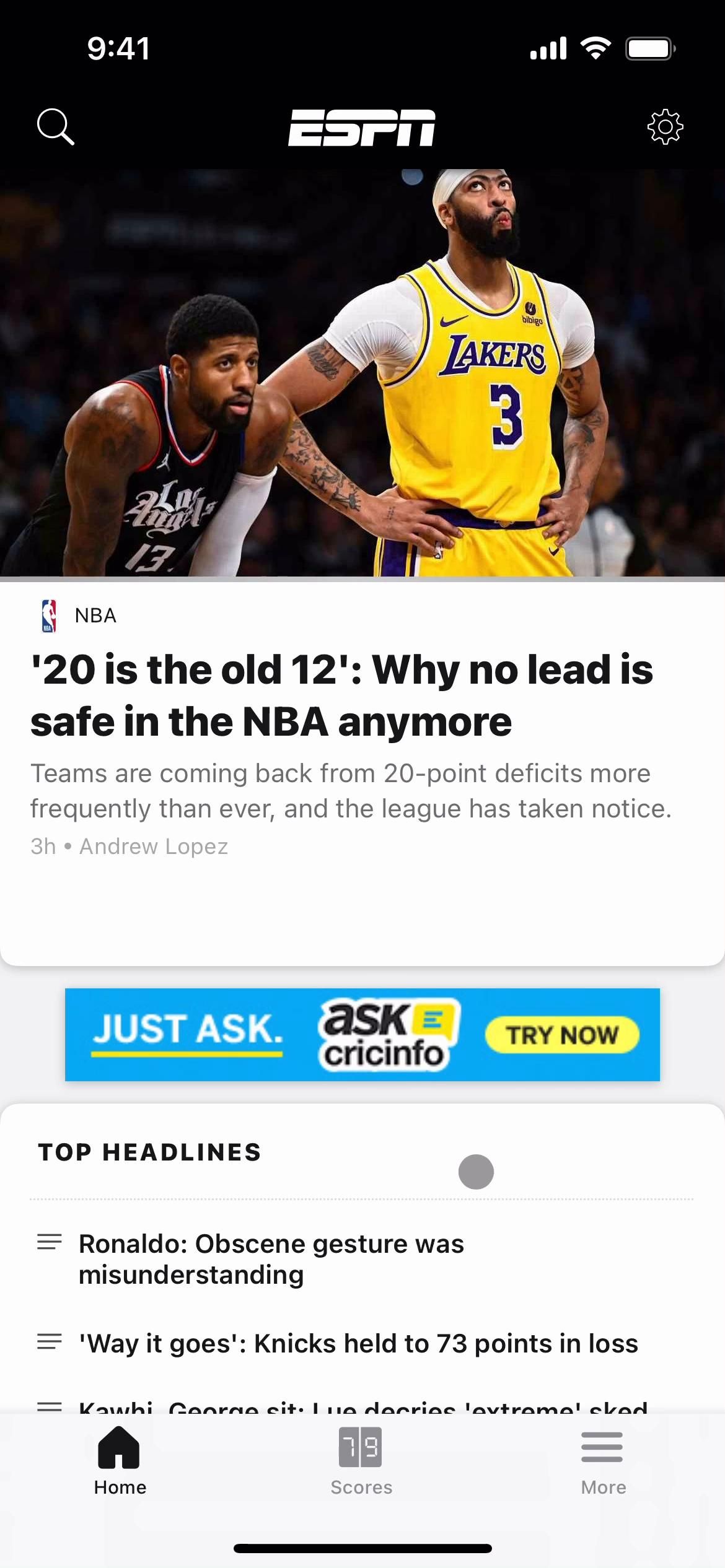 ESPN screenshot