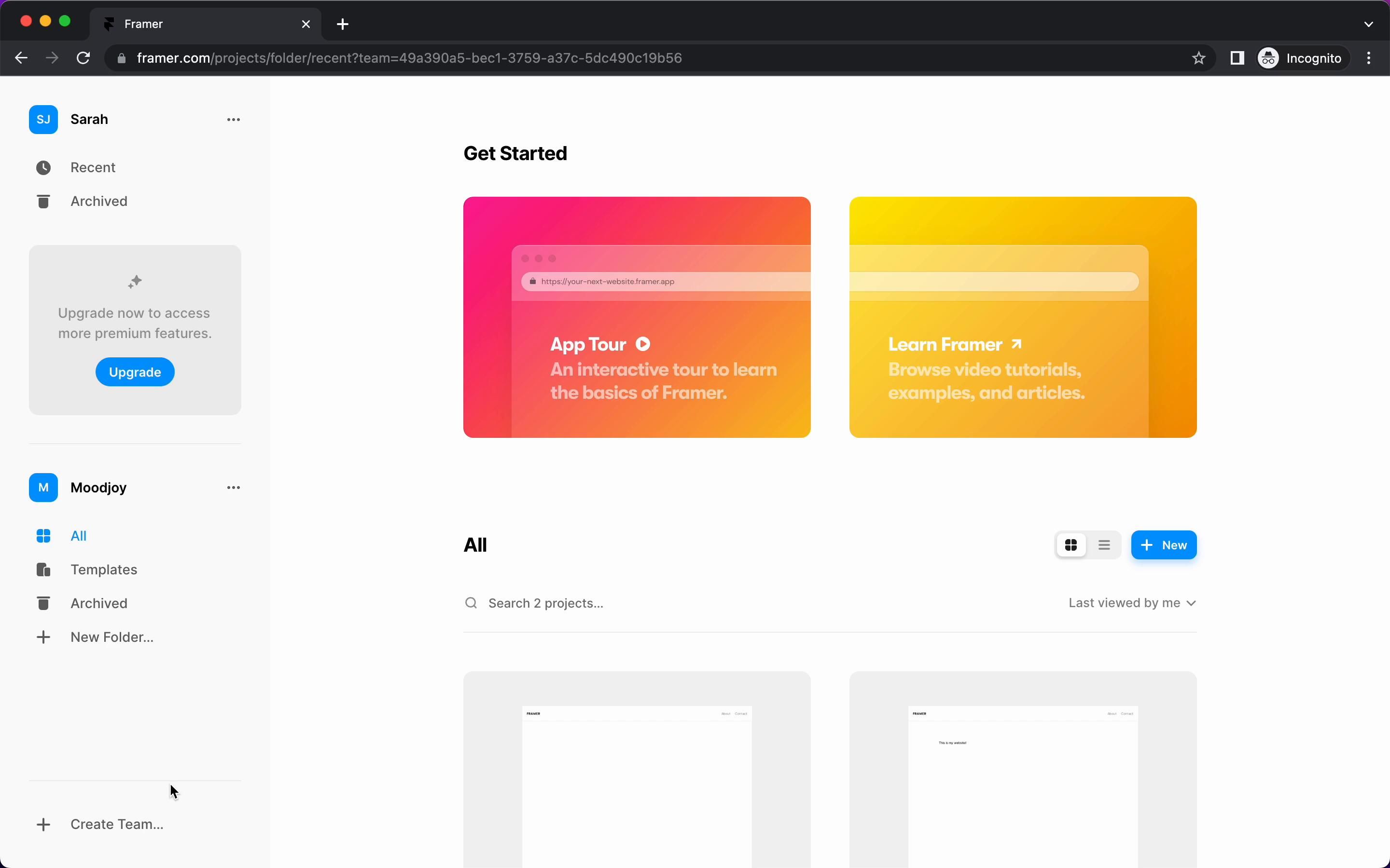 Framer screenshot