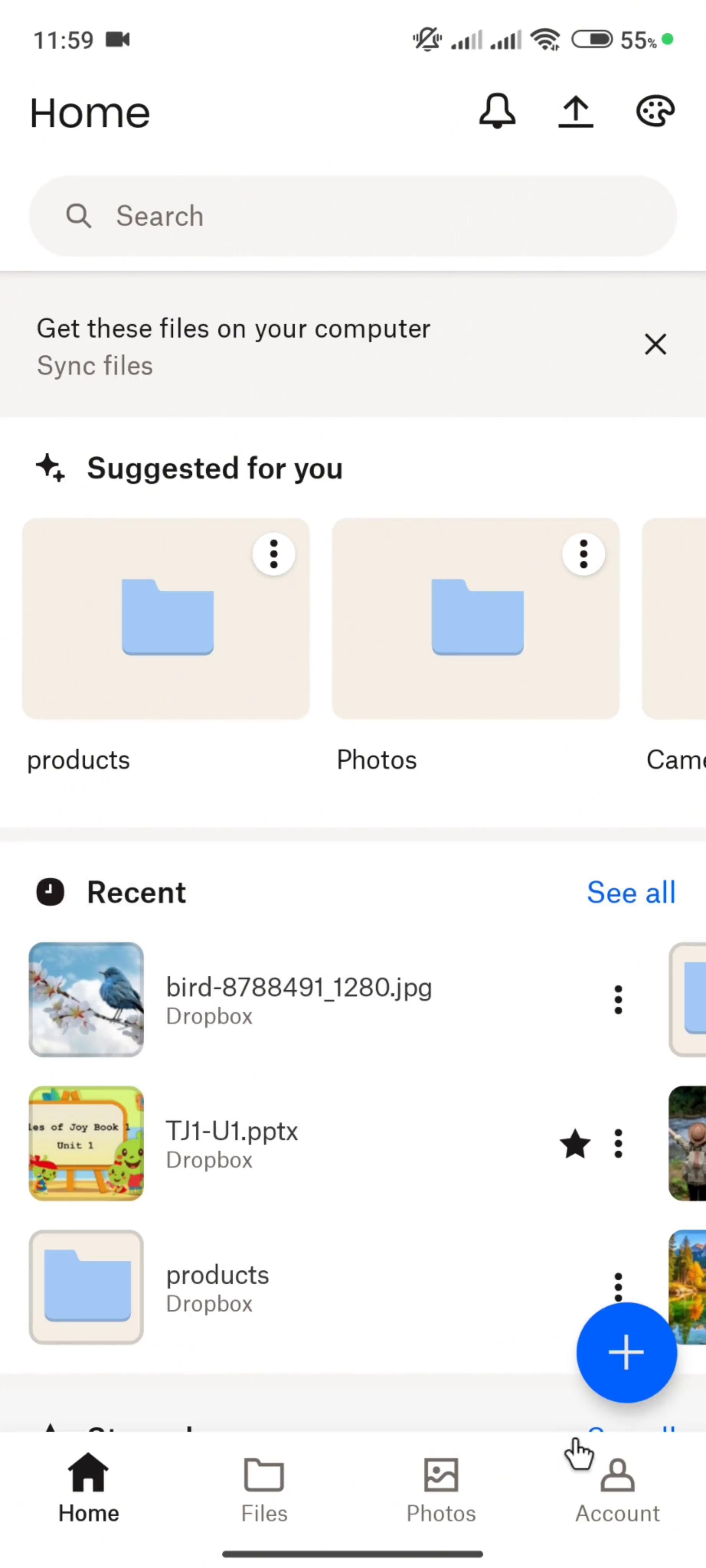 Creating a file request on Dropbox video thumbnail