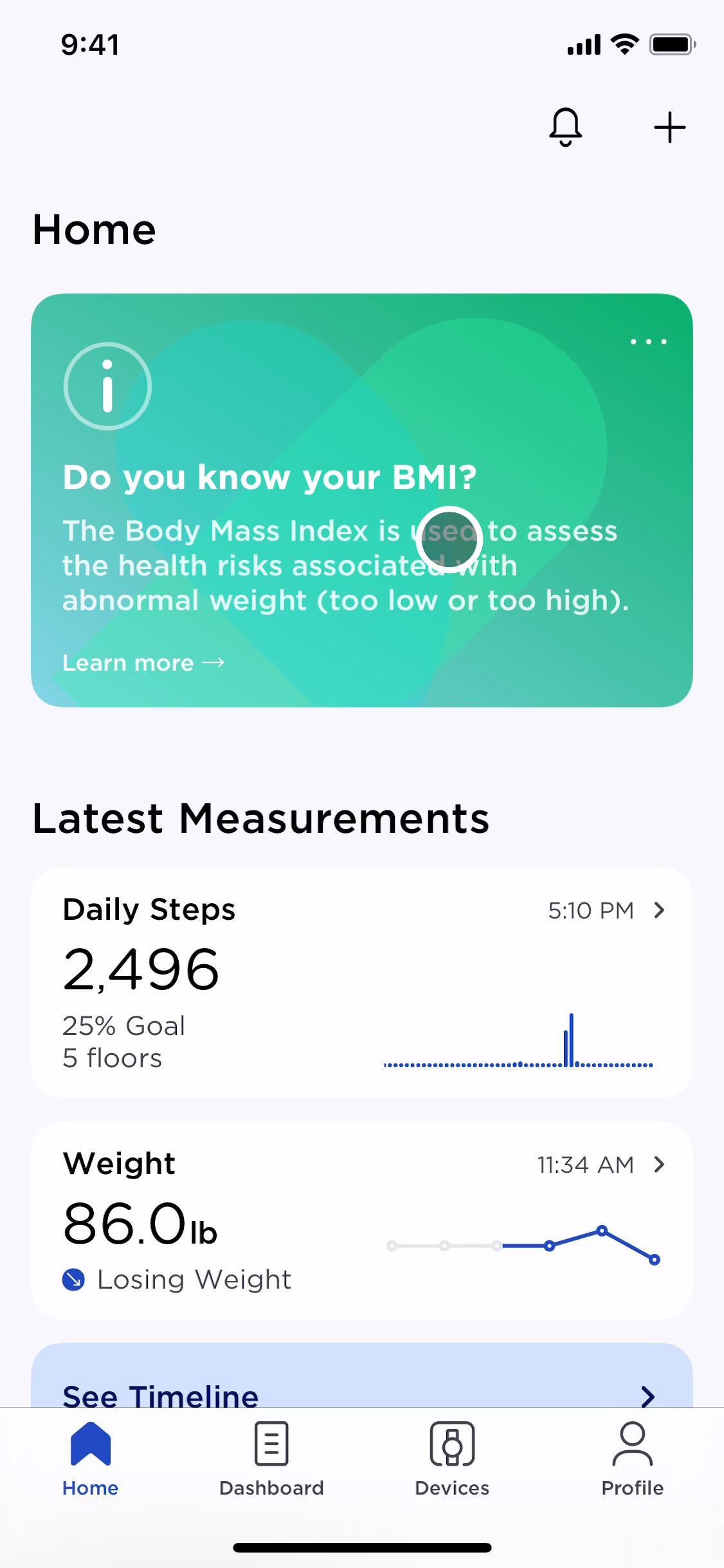 Withings Healthmate screenshot