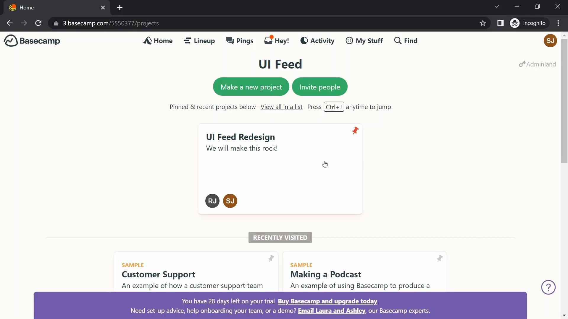 Basecamp screenshot