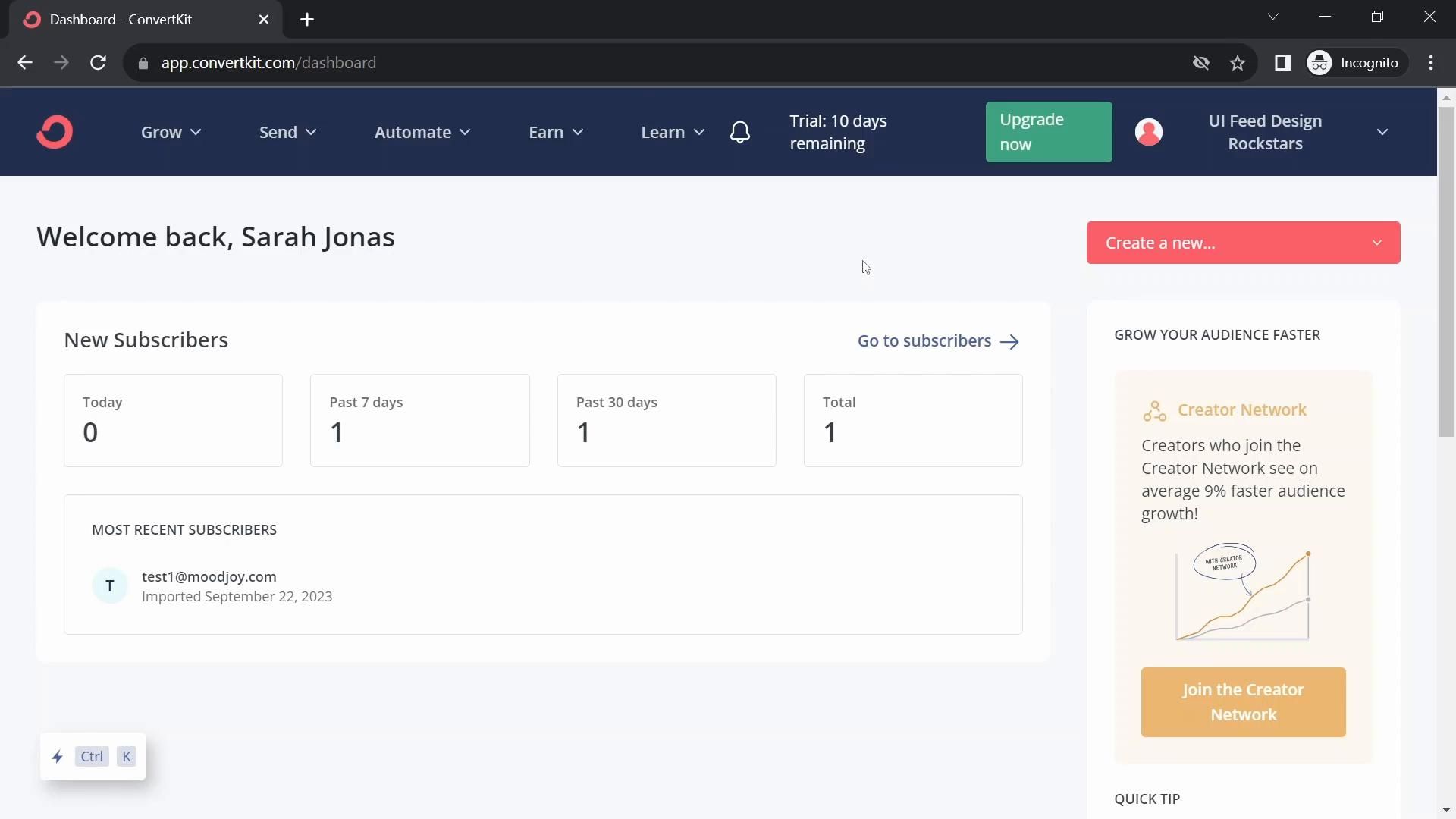 ConvertKit screenshot