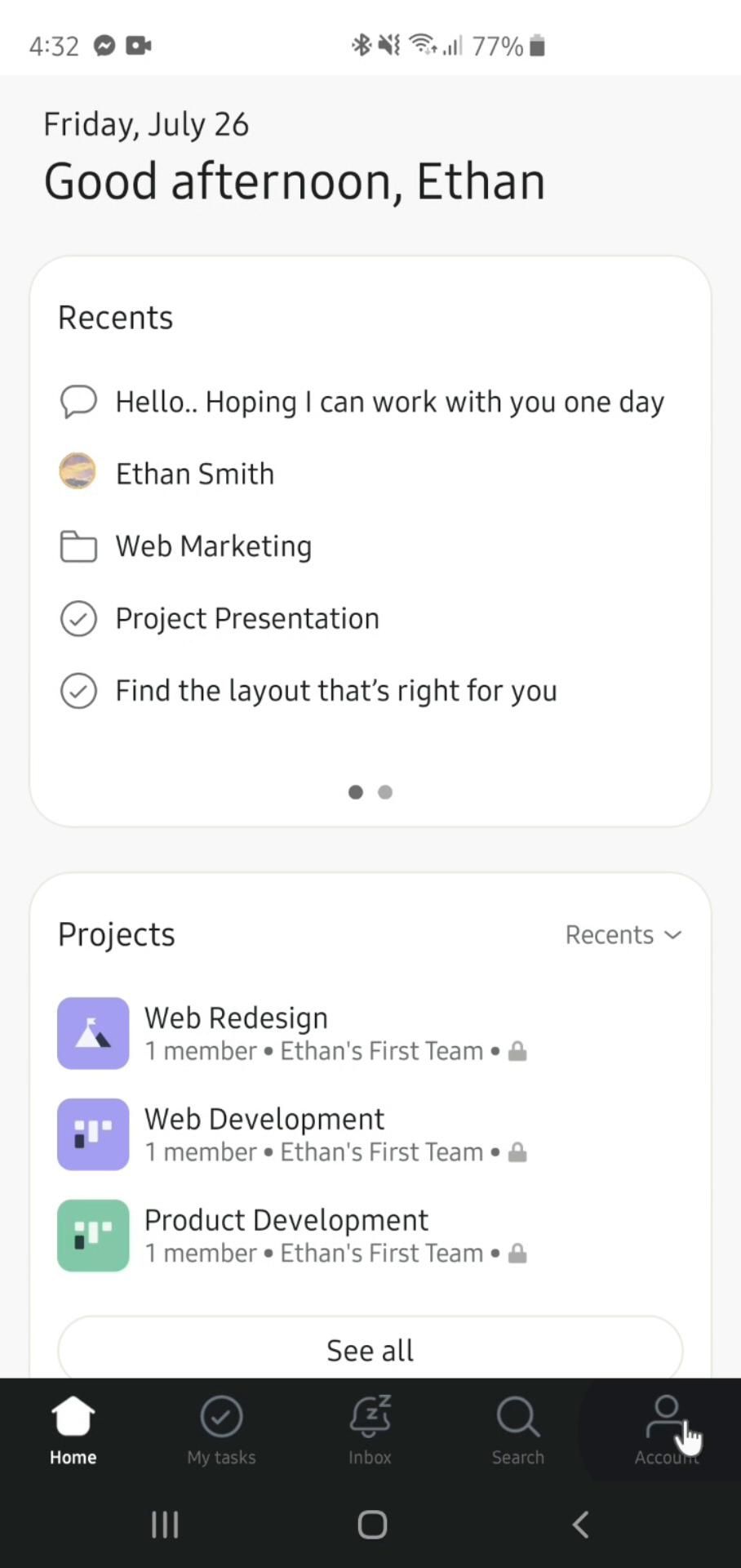 Asana screenshot