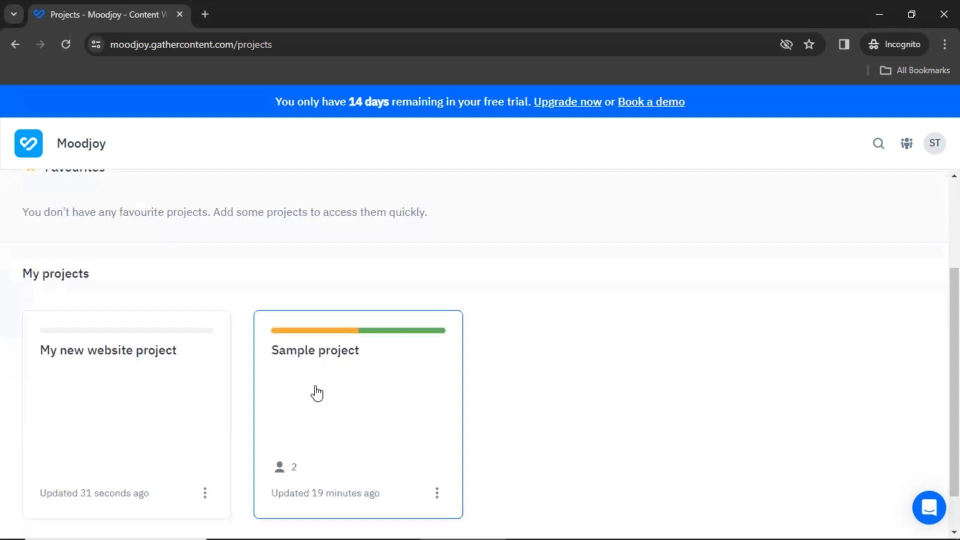 GatherContent screenshot