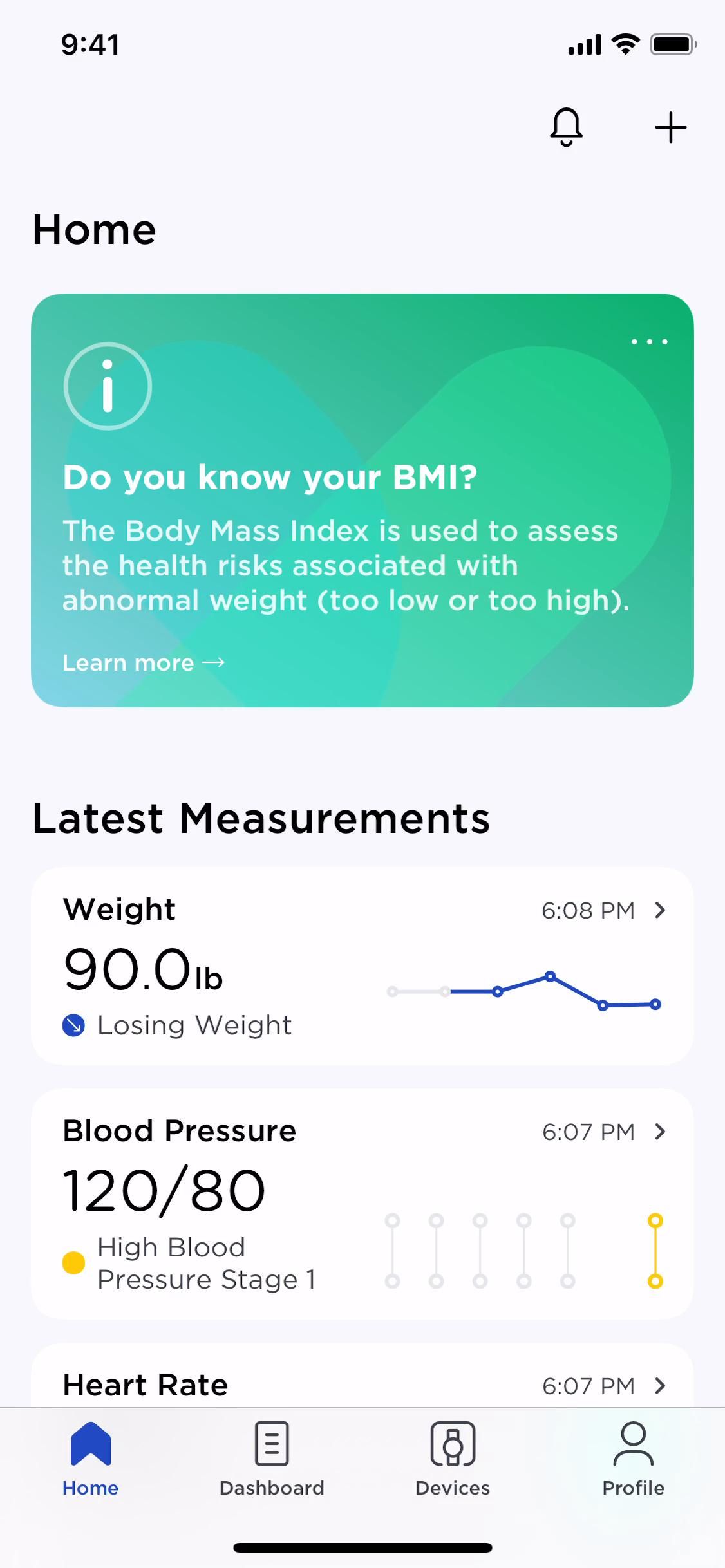 Withings Healthmate screenshot