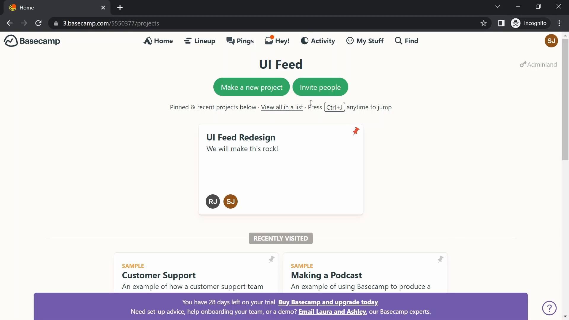 Basecamp screenshot
