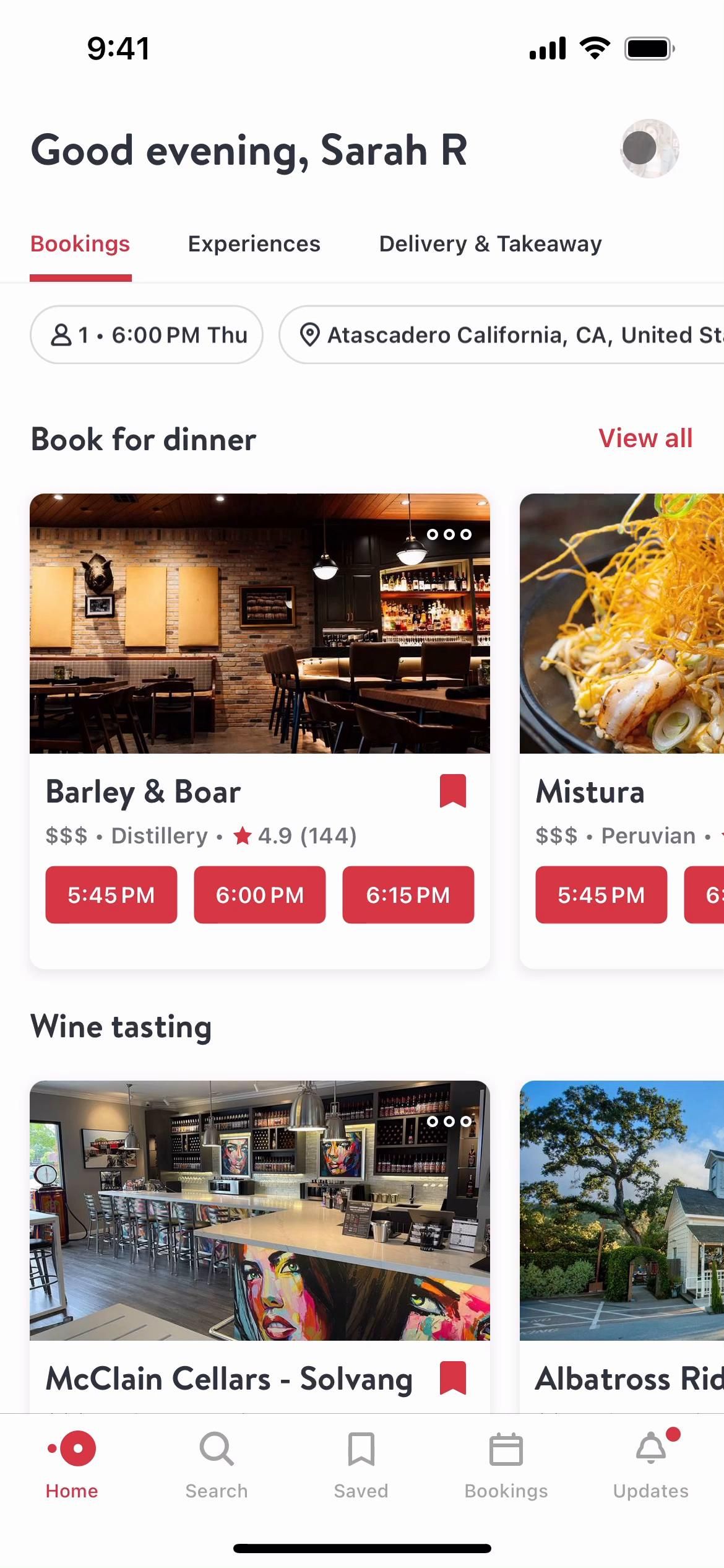 OpenTable screenshot