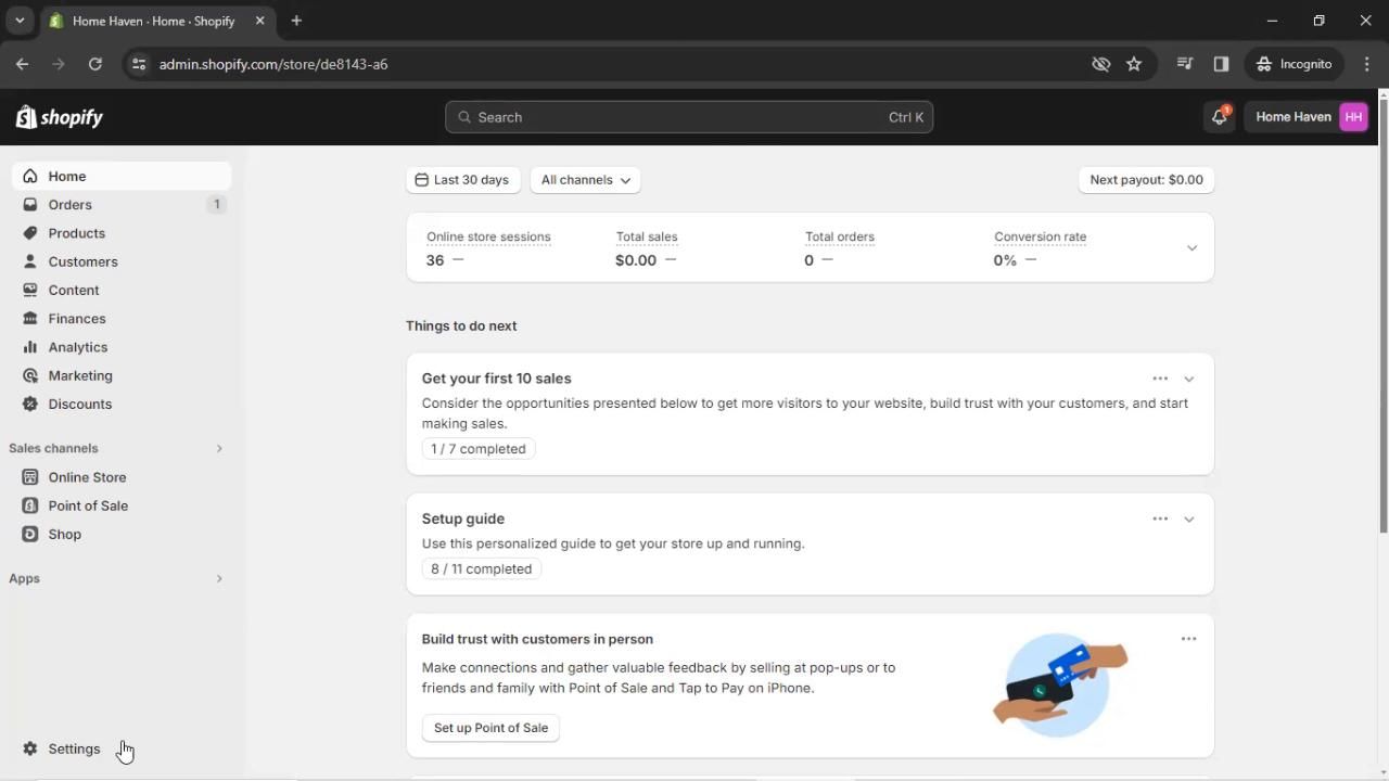 Shopify screenshot