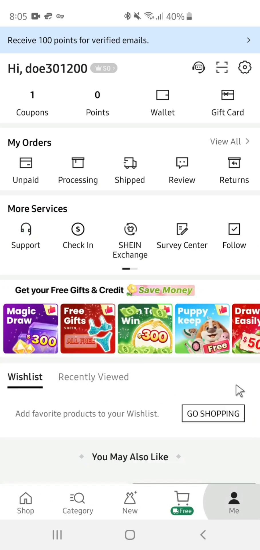 Shein screenshot