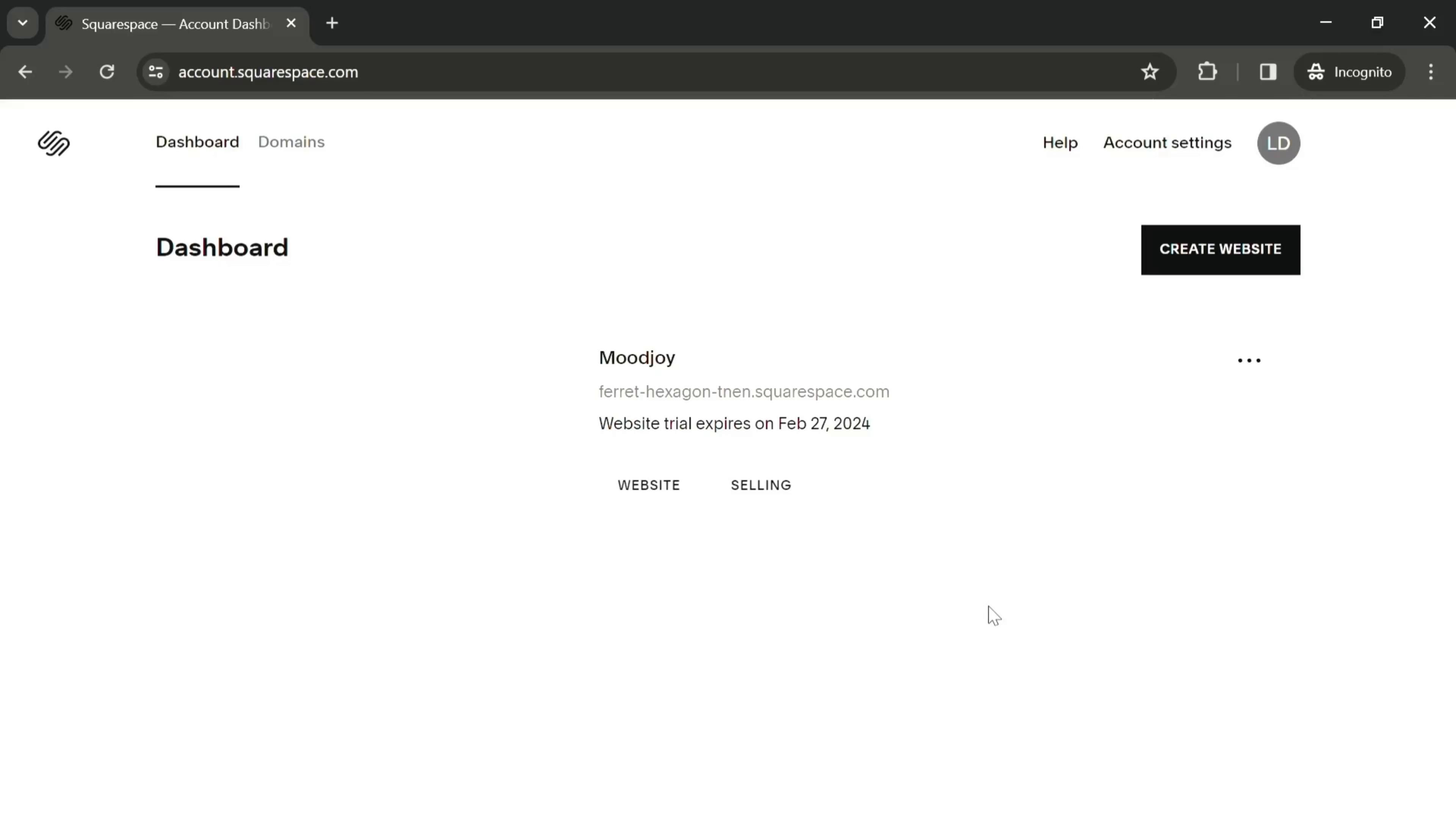Squarespace screenshot