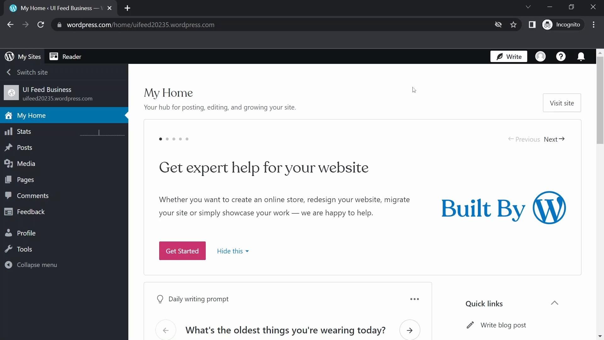 WordPress screenshot