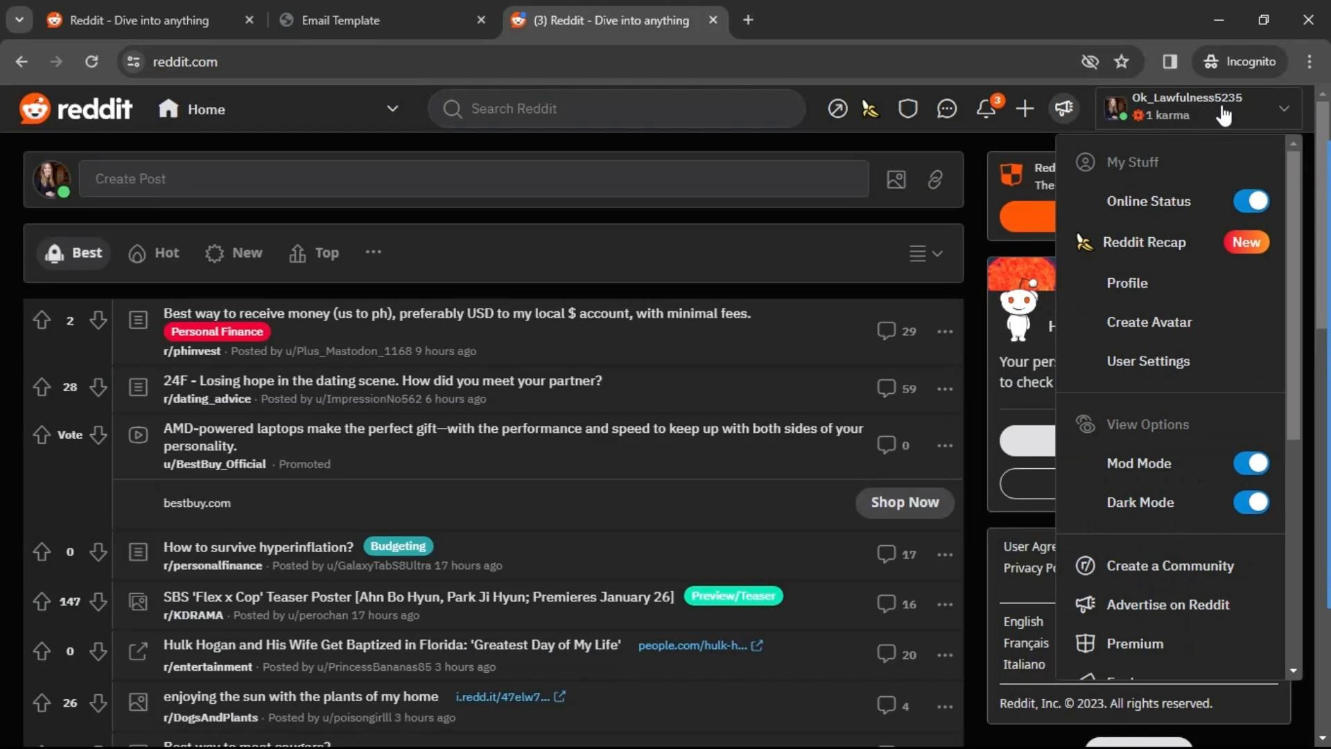 Reddit screenshot