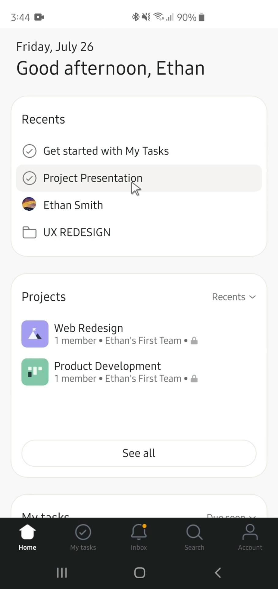 Asana screenshot