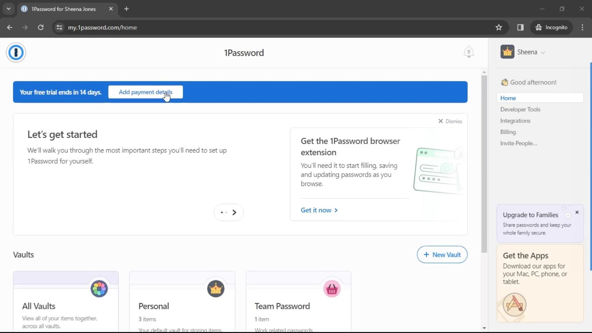 1Password screenshot
