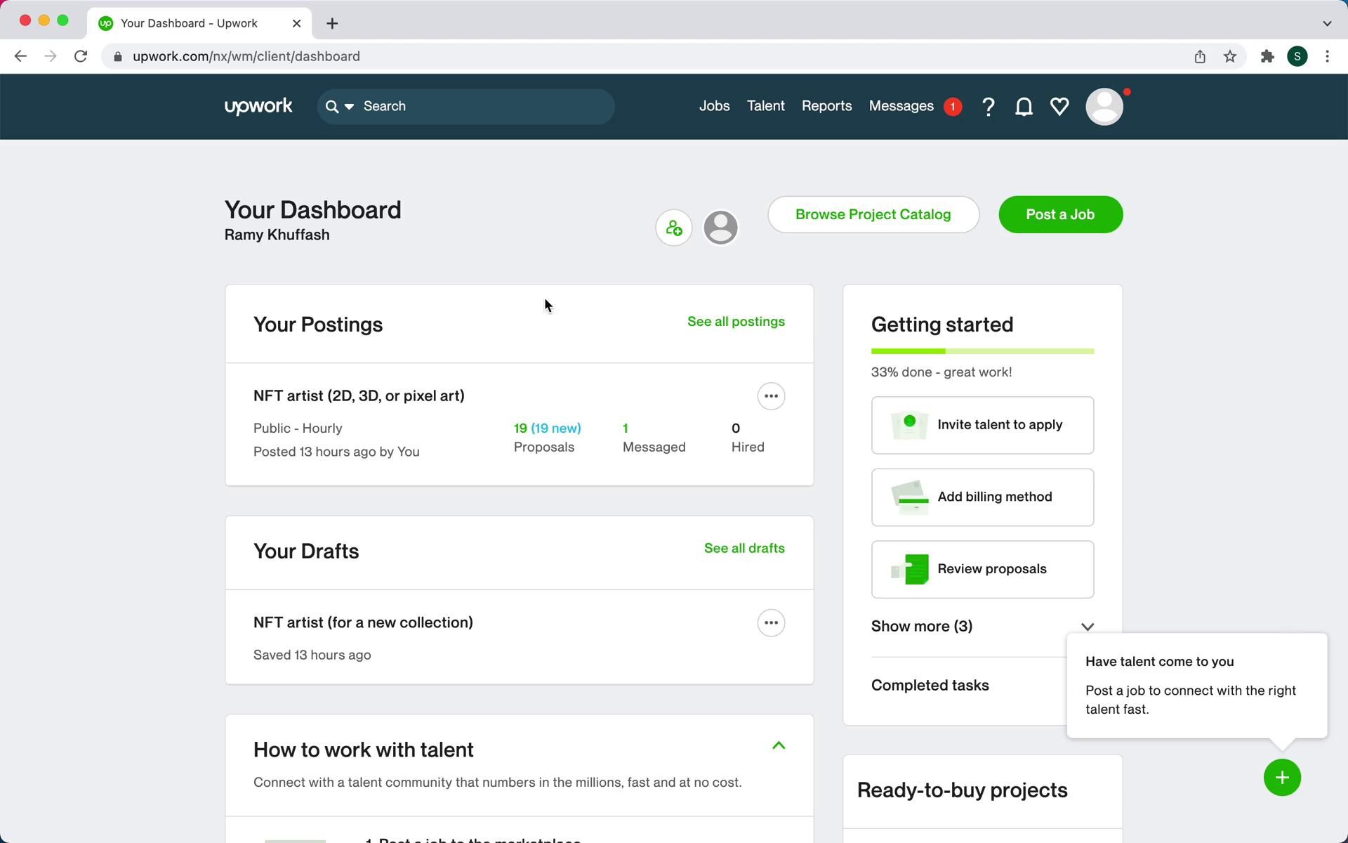 Upwork screenshot