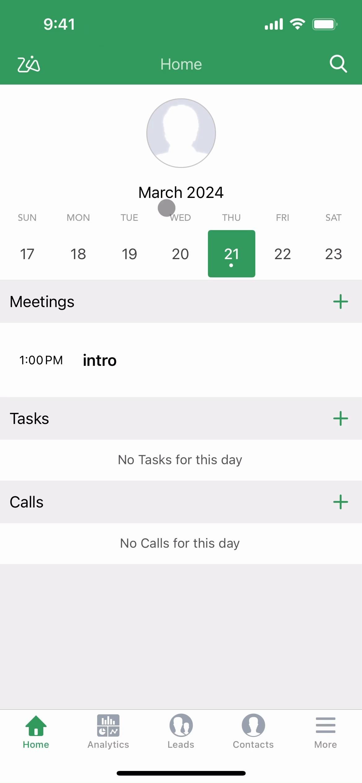 Zoho CRM screenshot