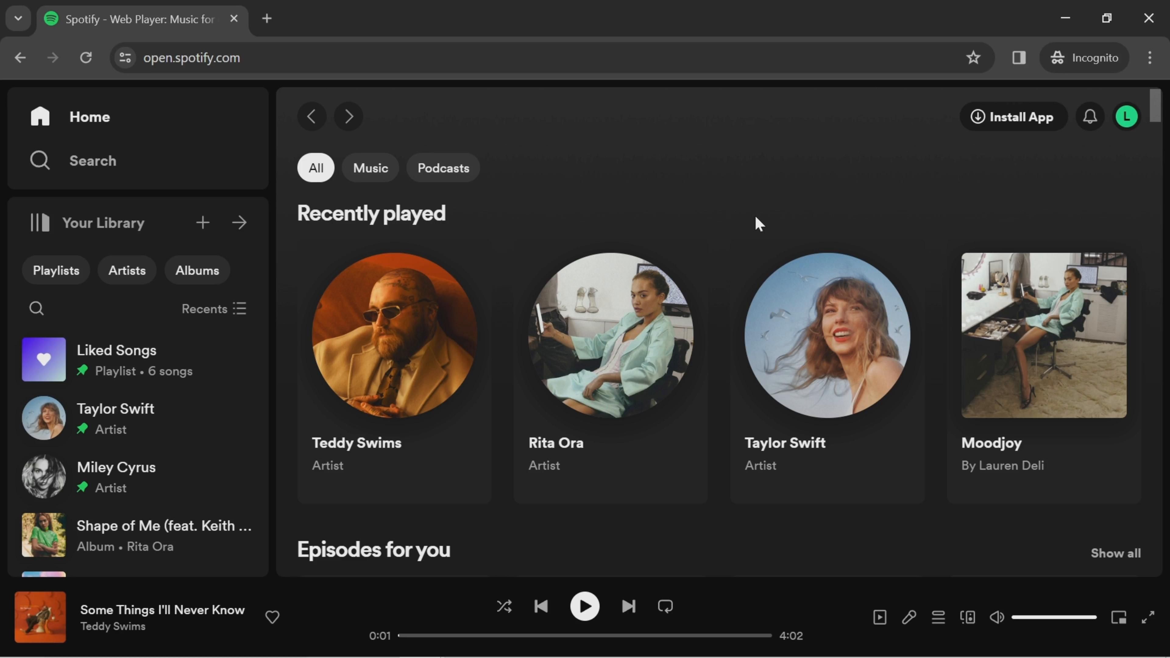 Spotify screenshot