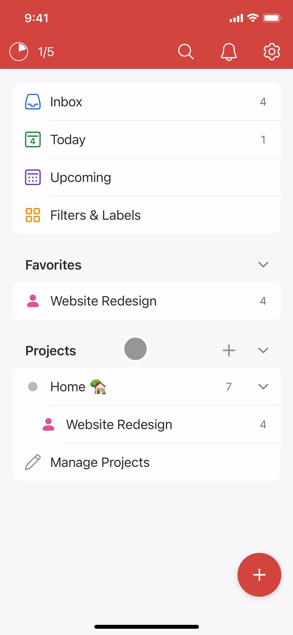 Todoist screenshot