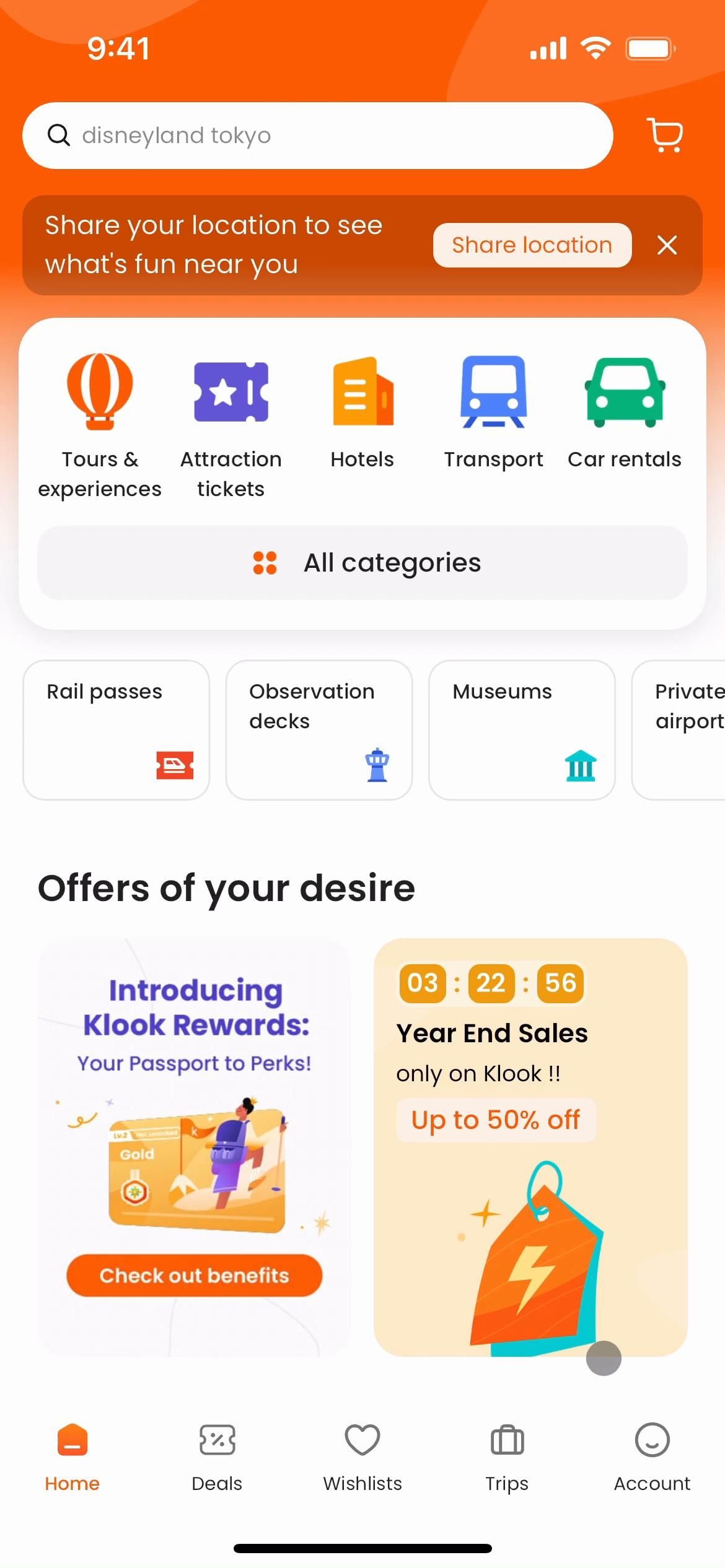 Klook screenshot