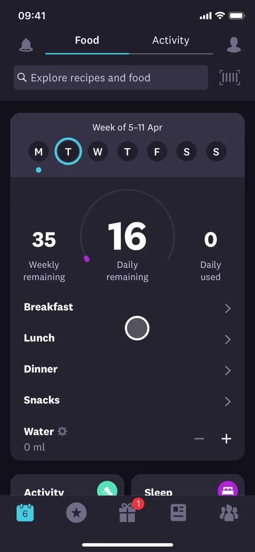 WW (Weight Watchers) screenshot
