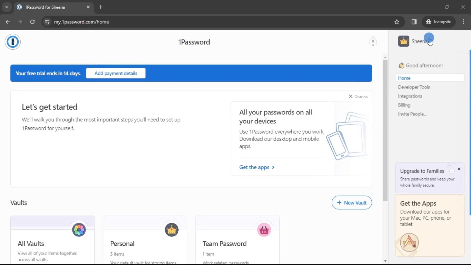 1Password screenshot